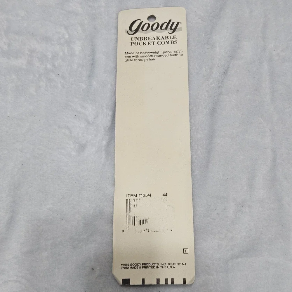 Vintage 1989 Goody 2 Unbreakable Combs Made in‎ USA Smooth Rounded Teeth Black